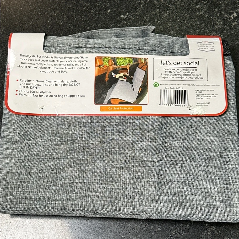 Majestic Pet Universal Hammock‎ Back Seat Cover Heathered Gray